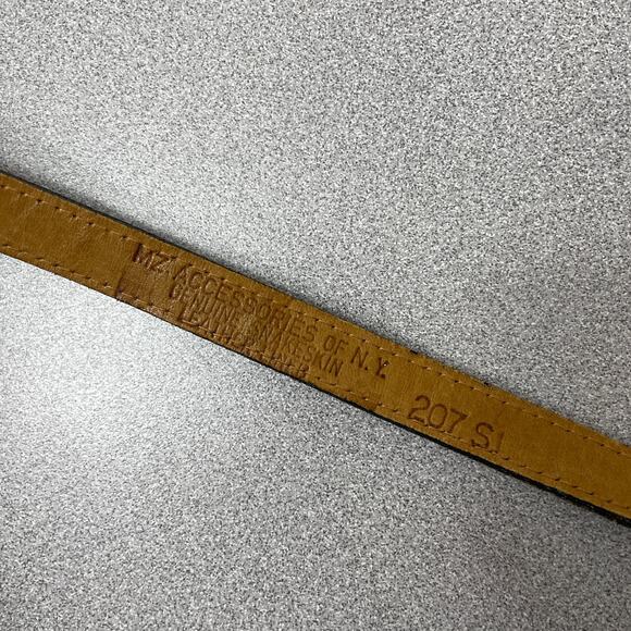 MZ Accessories Ny Snake Leather Belt Womens Small Blue Goldtone Buckle Wrap 1/2" - Picture 8 of 10